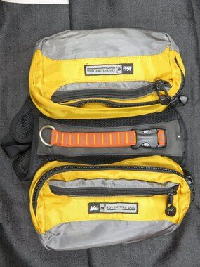 REI Adventure Dog Backpack Harness Small Orange Grey Hiking Camping Trail Pack